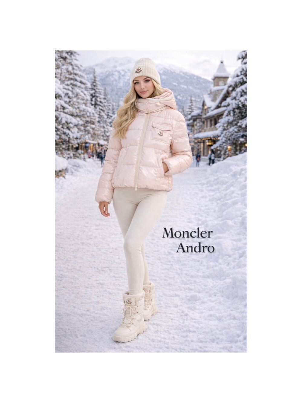 Women's Moncler Andro Hooded Short Down Jacket Pink XS/O- Flaw-Needs Dry Clean